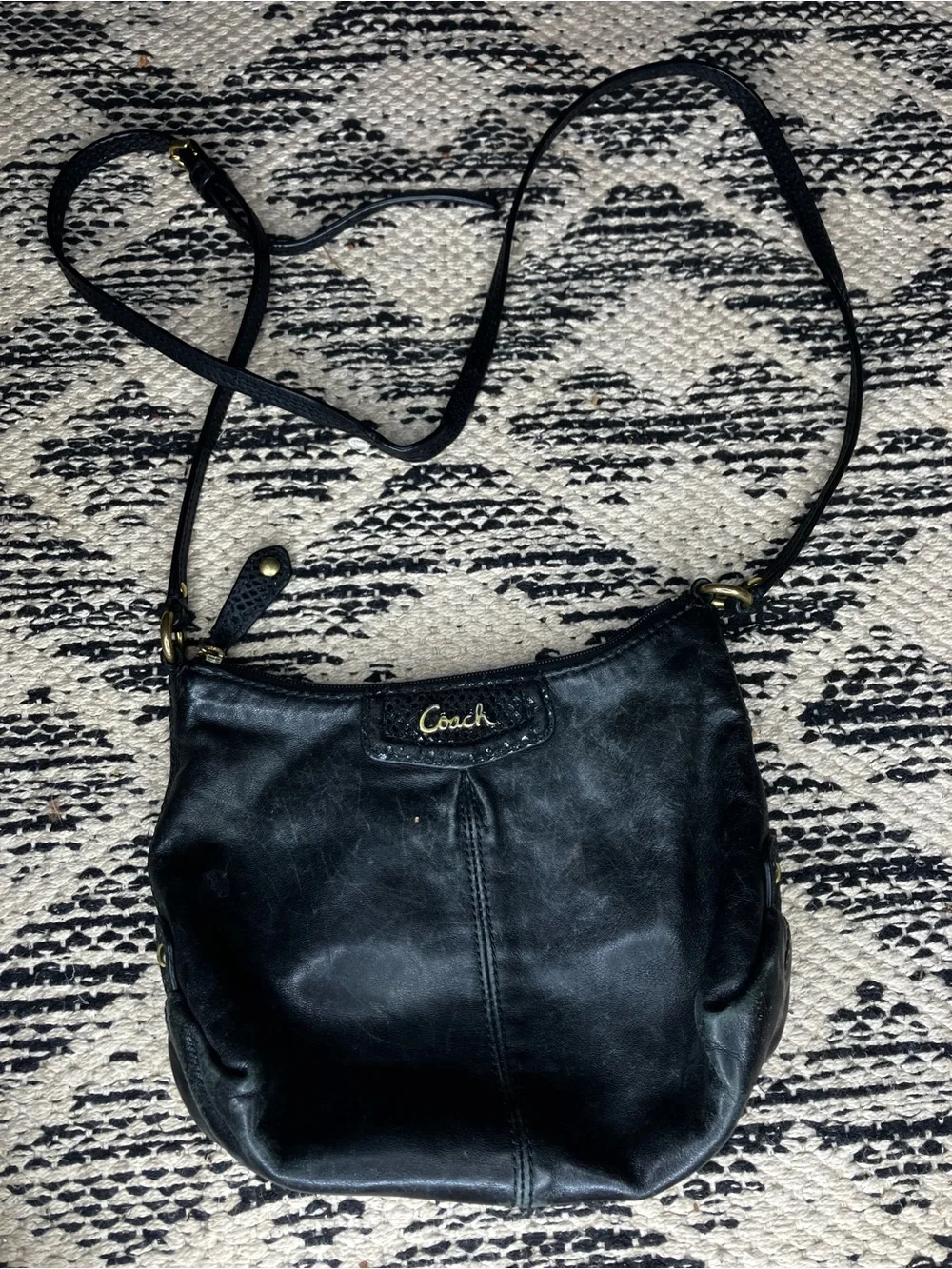 Coach Ashley snake embossed shoulder bag